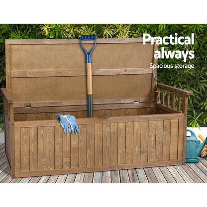 Gardeon Outdoor Storage Box Wooden Garden Bench 128.5cm Chest Tool Toy